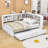Full Size Metal Daybed with Twin Trundle, Built-in Storage, Plug Outlets and USB Ports-1995599484