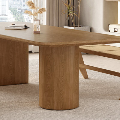 Japanese solid wood rectangular dining table set