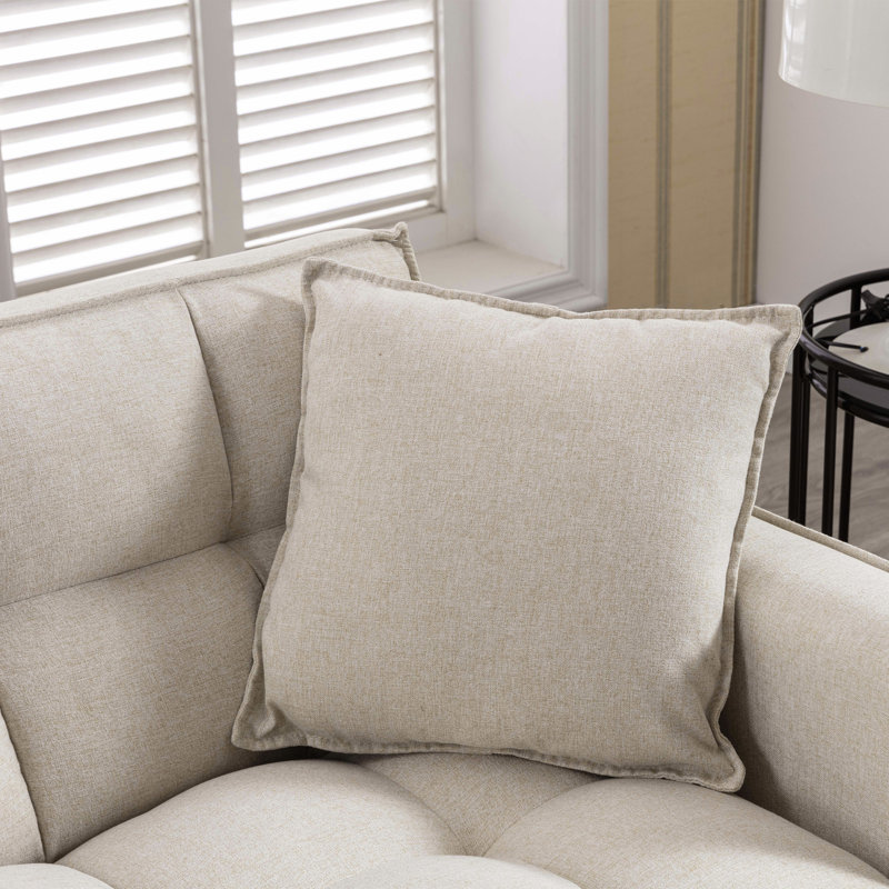 Canapé rembourré 70 po Evella, 100 % polyester beige