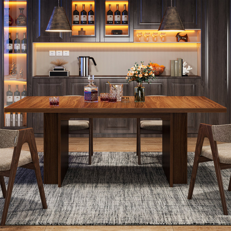 Patsye Rectangular 63'' L x 31.5'' W Dining Table for 6 Seats, Walnut