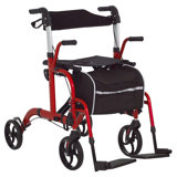 Aluminum Rollator Walker, Walker for Seniors with Seat, Red