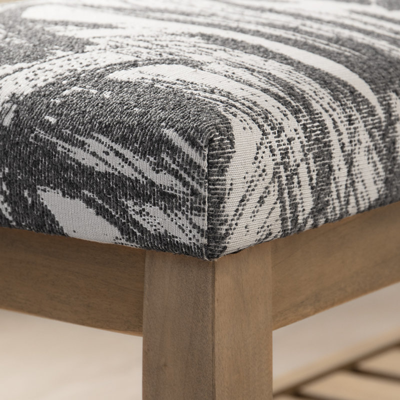 Polyester Upholstered Storage Bench, Prints Grey