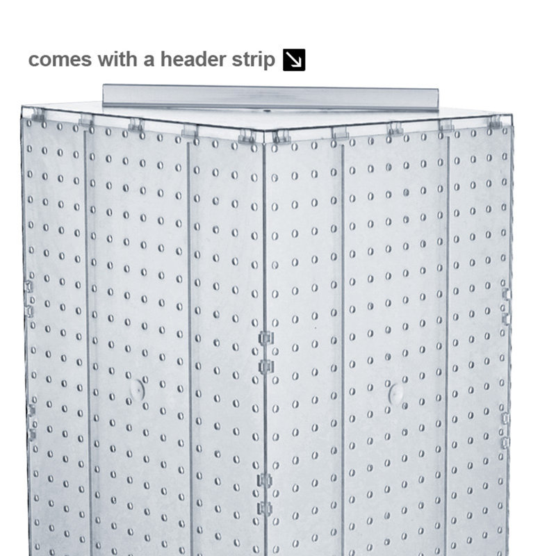 Orange Translucent 4-Sided Revolving Pegboard Display Stand