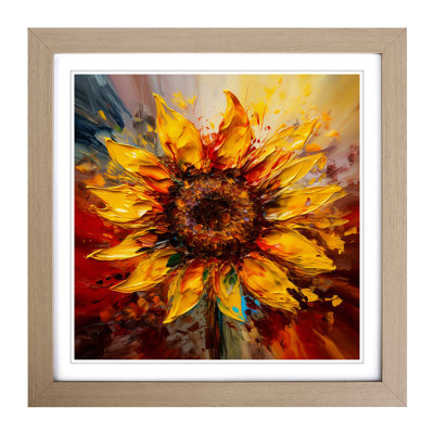 Sunflower Abstract Art No.1 - Framed Print
