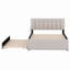 Lit plateforme tapissier double avec lit gigogne Merthie-916250349