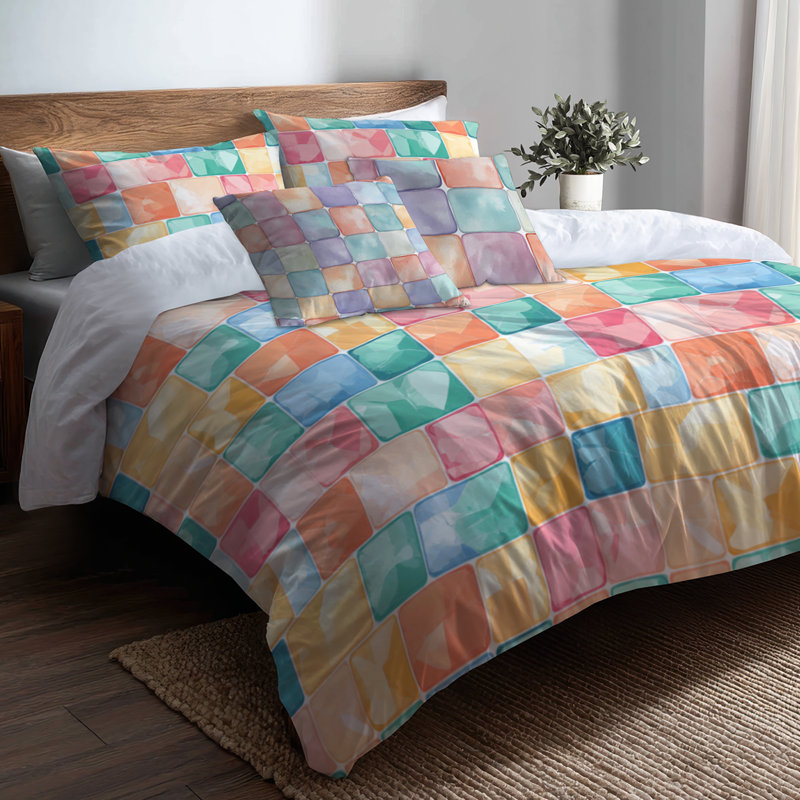 Ensemble de housse de couette et de coussins French Country, Housse de couette très grand + 4 pièces supplém