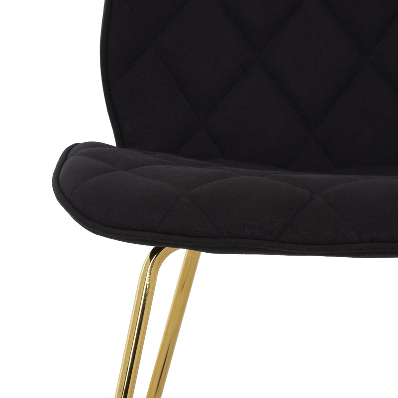 Chaise de salle à manger rembourrée noire Koleson, ensemble de 2 , Noir