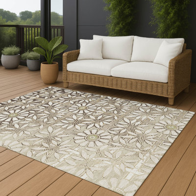 Tapis floral intérieur / extérieur lavable à la machine Chantille ACN2775