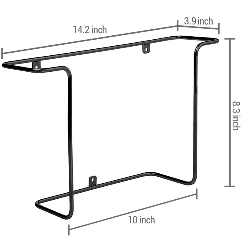 Wall Mounted Metal Wire Magazine Rack, Black