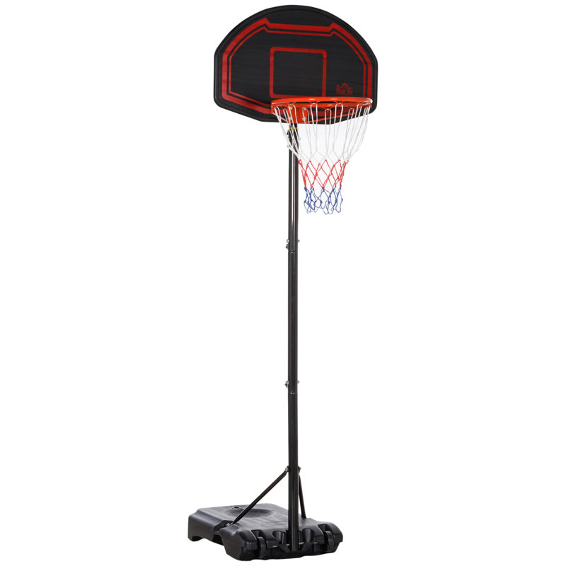 HOMCOM Adjustable Height 70cm W Steel Portable Full-Size Basketball Hoop, 295" H x 70" W x 76" D