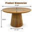 Table de salle à manger ronde de 120 cm (47,24 po), table ovale moderne en placage de bois avec pied cannelé, table pour 4 personnes pour la cuisine et la salle à manger-1831688146