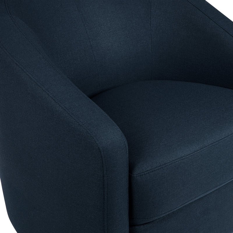 Madison Swivel Glider, Navy Blue Microsuede Fabric, Black