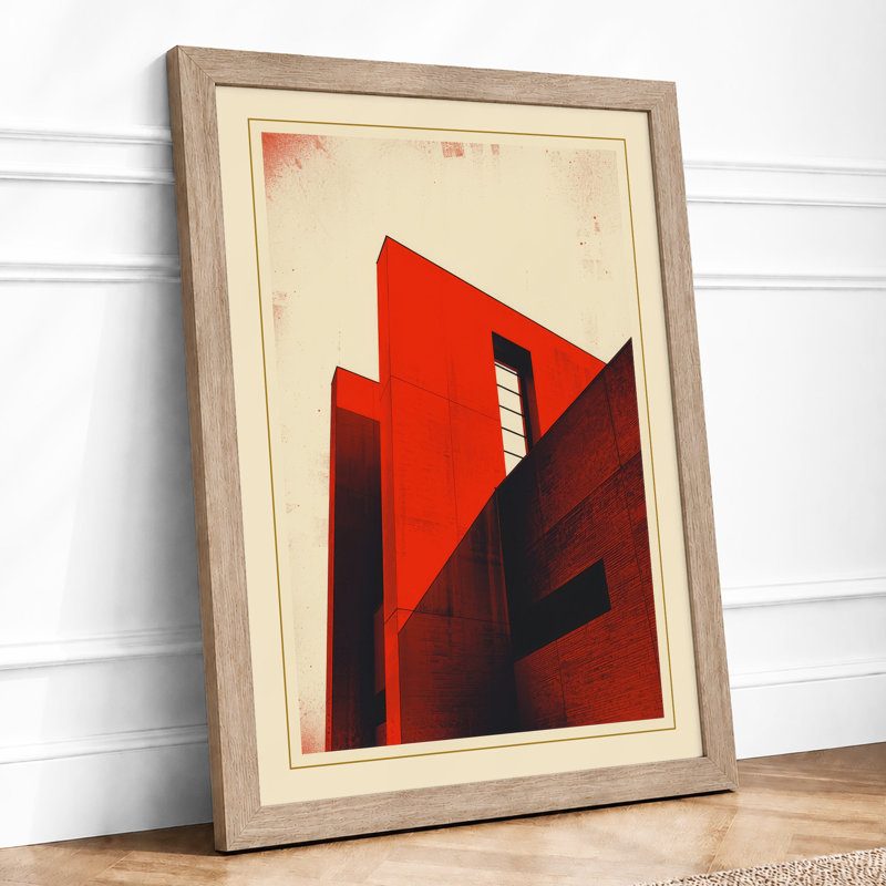 Angular Structures Industrial - Framed Print, A3 - 42.0 x 29.7 cm, Oak