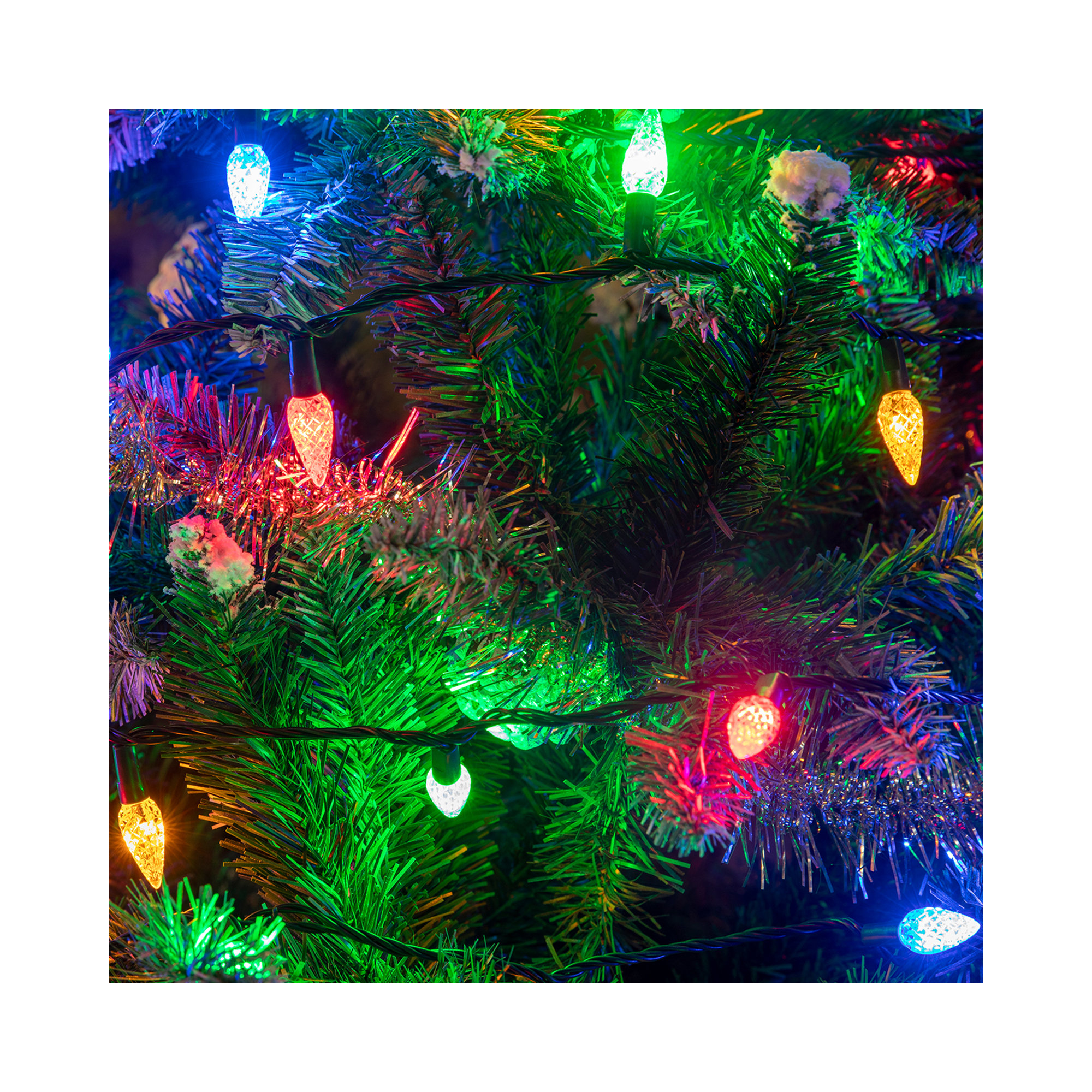200 LED 66 FT C6 Christmas String Lights, Multicolor