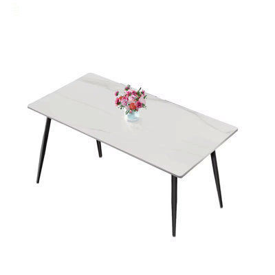Table de salle à manger en pierre frittée / marbre / porcelaine pour la cuisine, le salon, la table 63 po grain de montagne seulement
