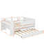 Lit de jour simple multifonctionnel avec lit gigogne, tables et station de charge USB-1814699085
