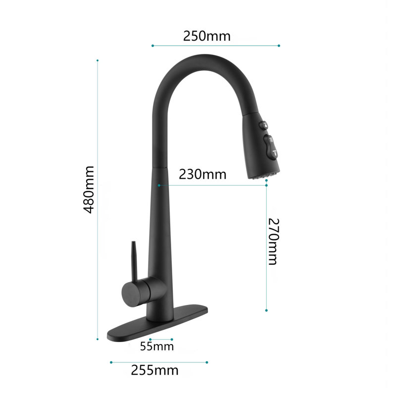 KISRAIS Kitchen Faucet, Matte Black