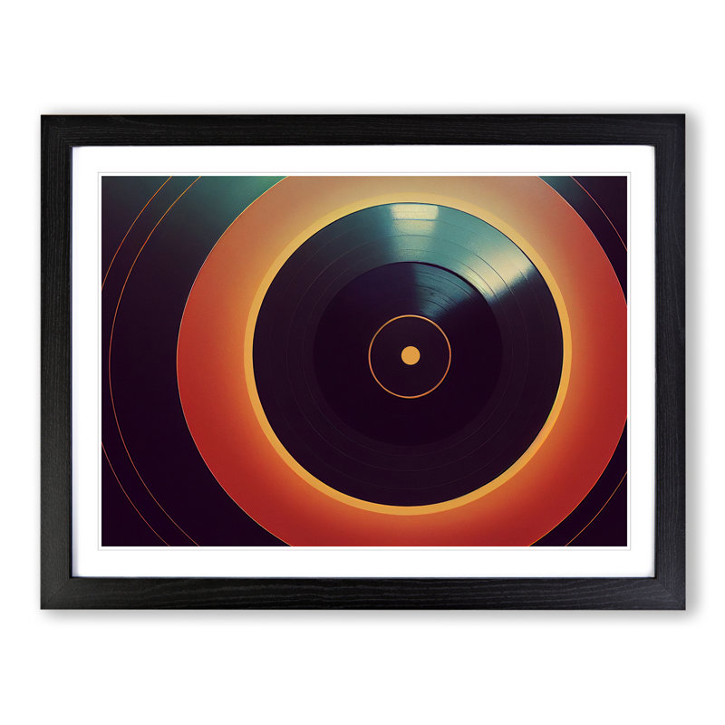 Captivating Vinyl Record Art - Single Picture Frame Print, Black, 46cm H x 64cm W x 2cm D