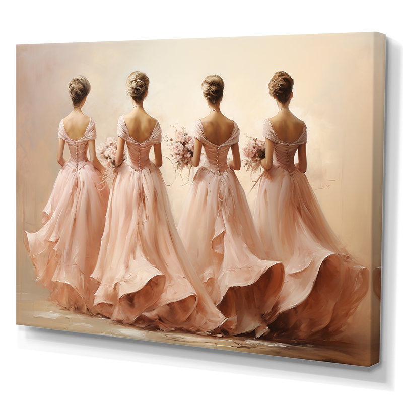 «Pink Balletic Elegance II - Dance», art mural, Toile tendue, H 16 po x l 32 po x P 1 po