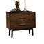 Table de chevet en bois de noyer massif avec 2 tiroirs, pieds fuselés ronds, poignées en nickel et table de chevet à tiroirs de style Mid-Century moderne facile à assembler pour la chambre à coucher