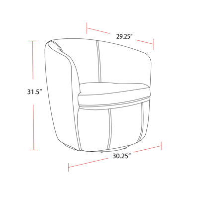 100% Italian Leather Swivel Club Chair