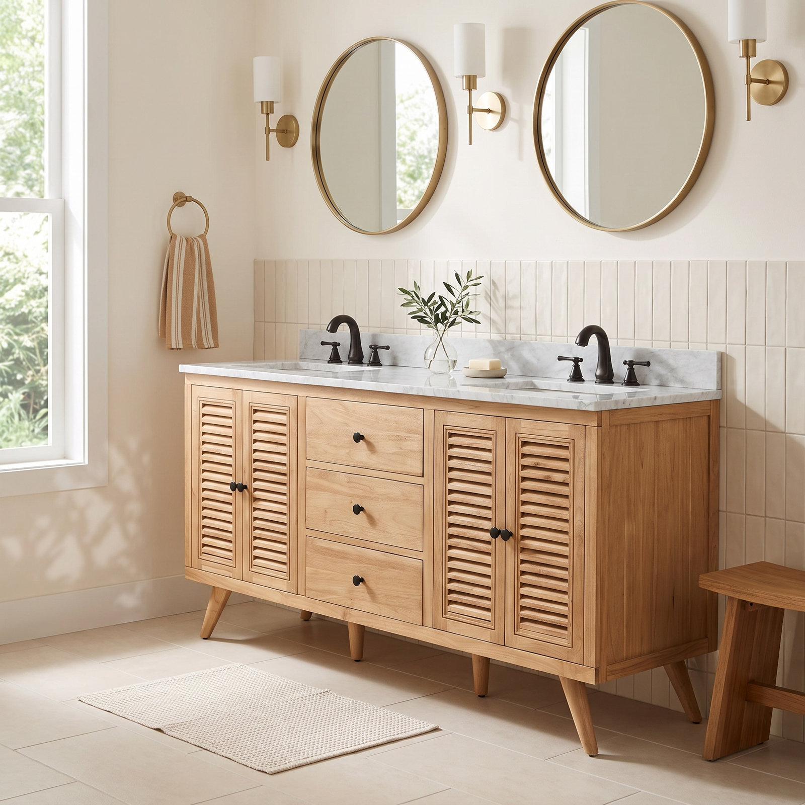Harper Carrara Marble Single Bathroom Vanity, 73
