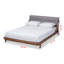 Mélange de polyester rembourré Boaz, lit plateforme double, gris H 33,7 po x l 58,3 po x L 82,3 po Boaz-2006824116-2006824112