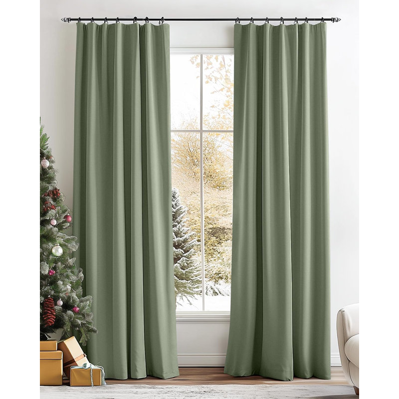 Rideaux de luxe isolants en velours pour la chambre à coucher, L 52 po x L 108 po