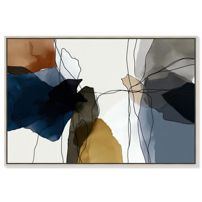 Fluid Forms Canvas Print Office Wall Decor by Art Remedy, Silver Frame, 45 x 30