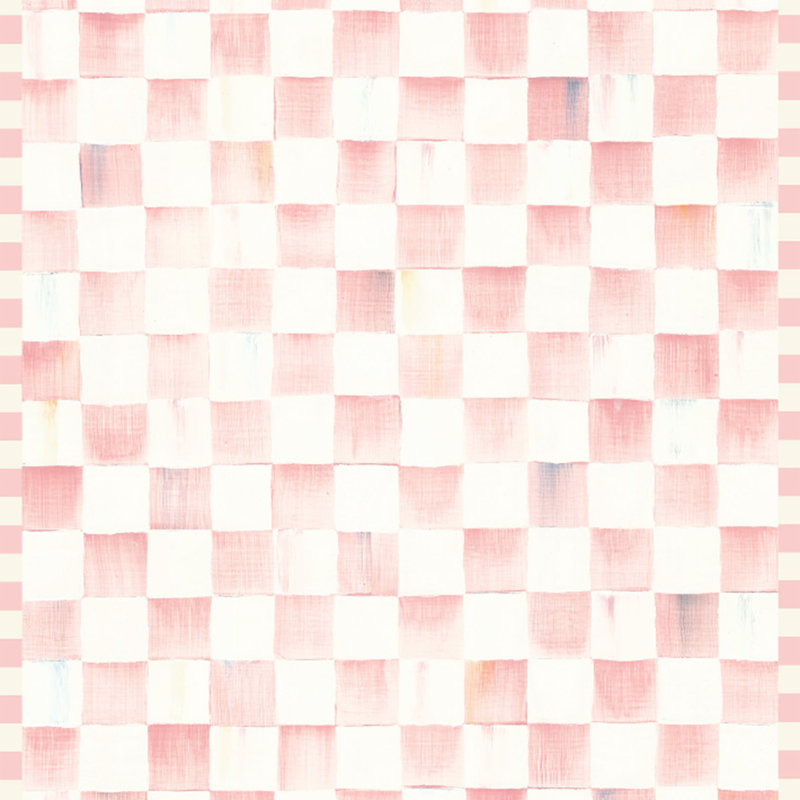 Rosy Checkered Washable Rug, Rectangle 5' x 7'6"