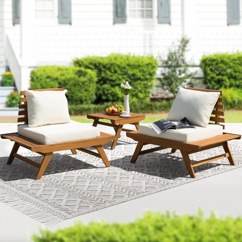 Najdan Wood - Person Patio Conversation Set with Cushions