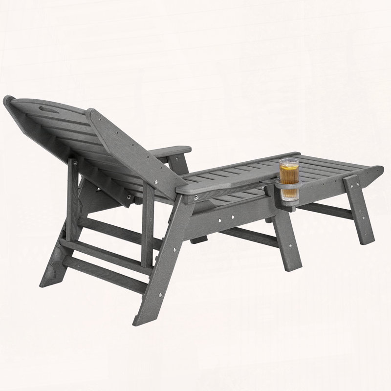 Chaise longue d'extérieur réglable à 6 positions, Gris