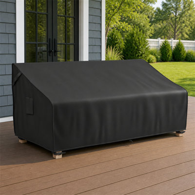 Housse imperméable pour sofa de jardin 3 places, housse de protection extérieure robuste, 193 cm (L) x 94 cm (P) x 89 cm (H), noir classique