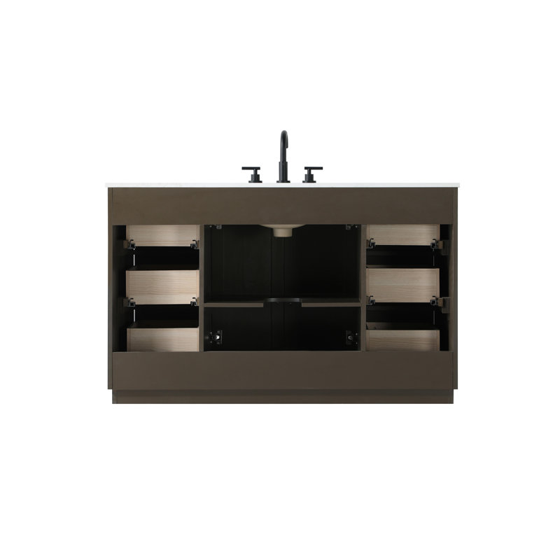 Meuble-lavabo simple 54 po, Chêne chocolat