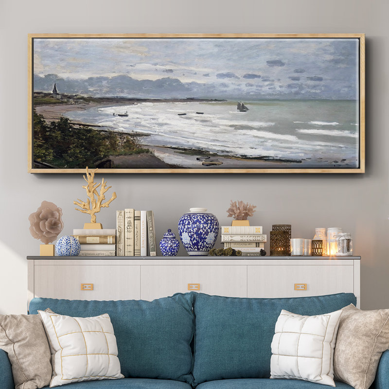 The Beach at Saint - Toile encadrée, H 8 po x l 20 po