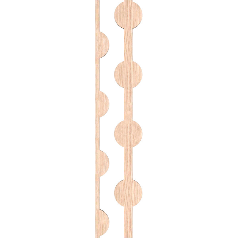 Ensemble de panneau mural décoratif à lattes en bois Bridgeport, H 47 po x l 5,62 po x P 0,25 po, Chêne rouge