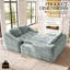 Canapé-lit d'angle modulaire 2 pièces, chenille, assise profonde, convertible, aucun assemblage requis, bleu-gris-272536191