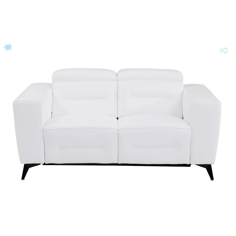 Cuir grainé avec fauteuil inclinable Global United, Blanc
