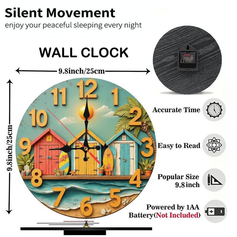 horloge, planche de surf