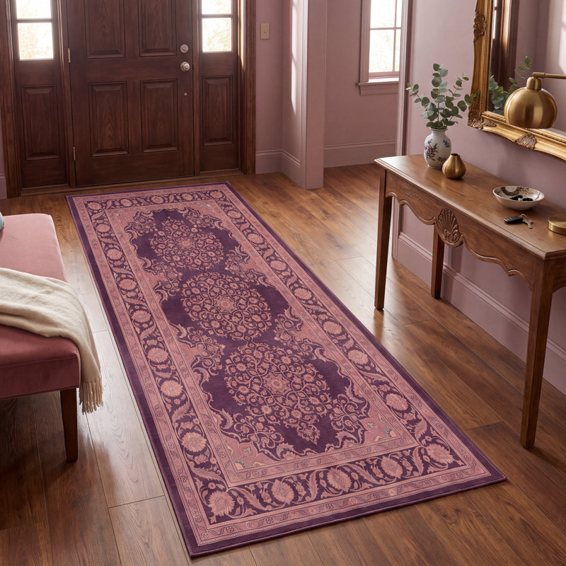 Tapis persan intérieur / extérieur Ember2, Tapis de couloir 2 pi 7 po x 6 pi 7 po