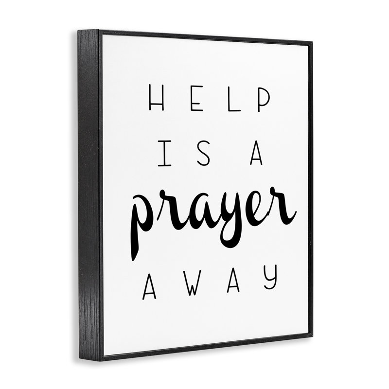 «A Prayer Away Sentiment», estampe numérique par Ashley Calhoun bh-866, H 20 po x l 16 po, Giclée encadrée noir minuit