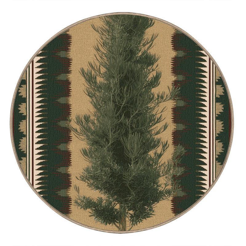  Tapis lavable en créosote Bush Southwestern, Rond 4 pi