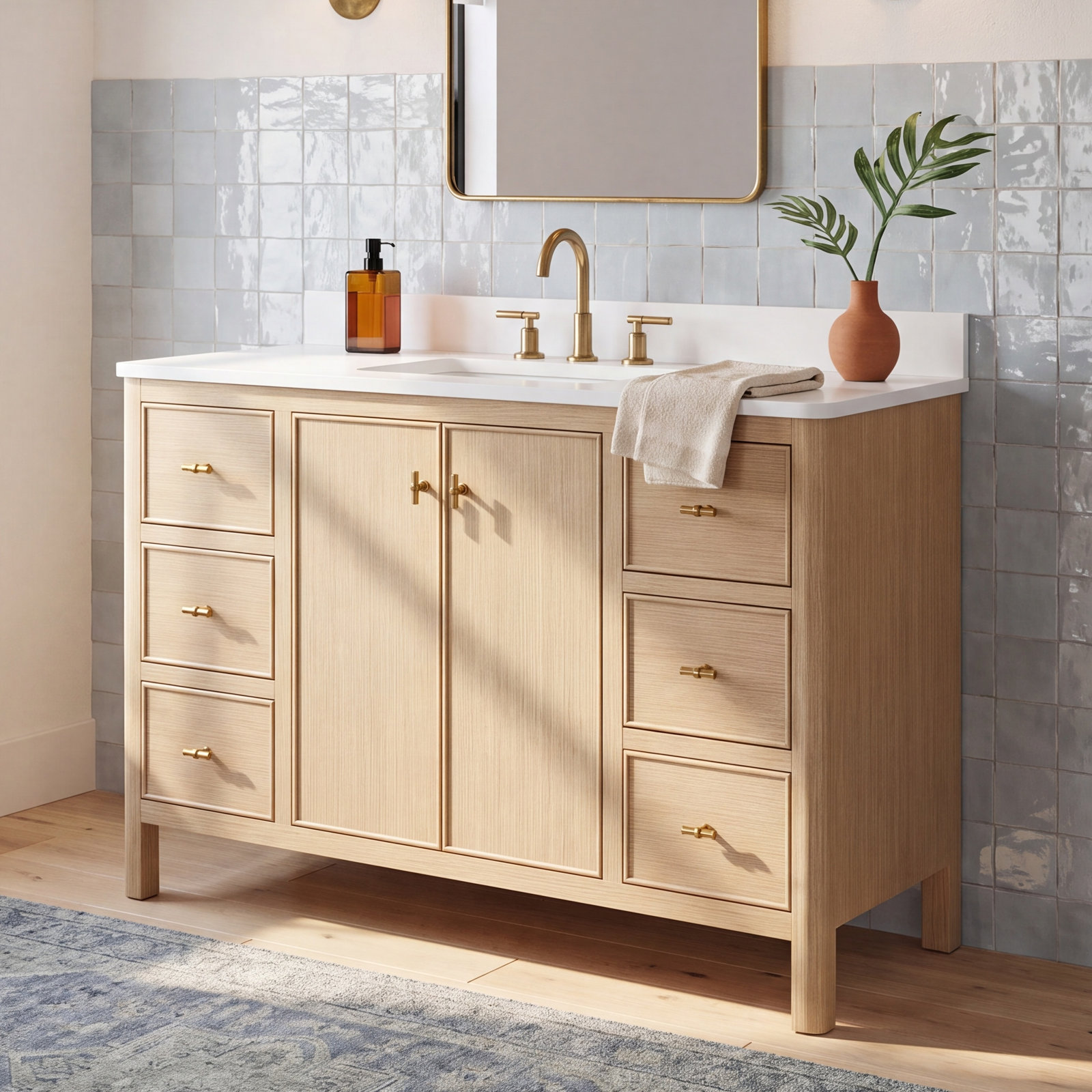 Kingsley 48" Oak Single Bathroom Vanity