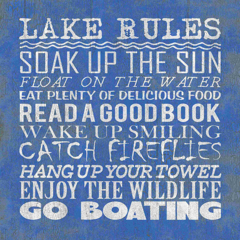 Rules Of The Lake Blue, L 12 po x H 12 po