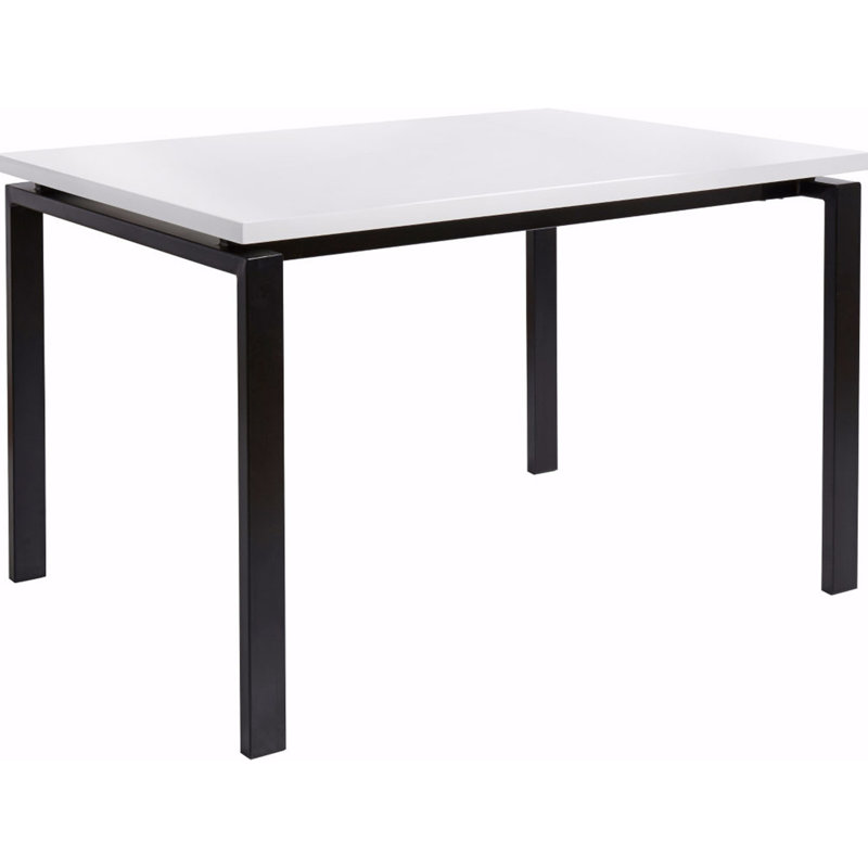 Tiano Metal Base Dining Table, H75 x L160 x W90cm, White