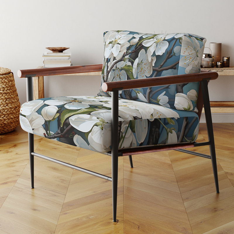 Apple Blossom Elegance monochromatique XXIX - Chaise rembourrée Cottage, chaise d'appoint Apple Blossom