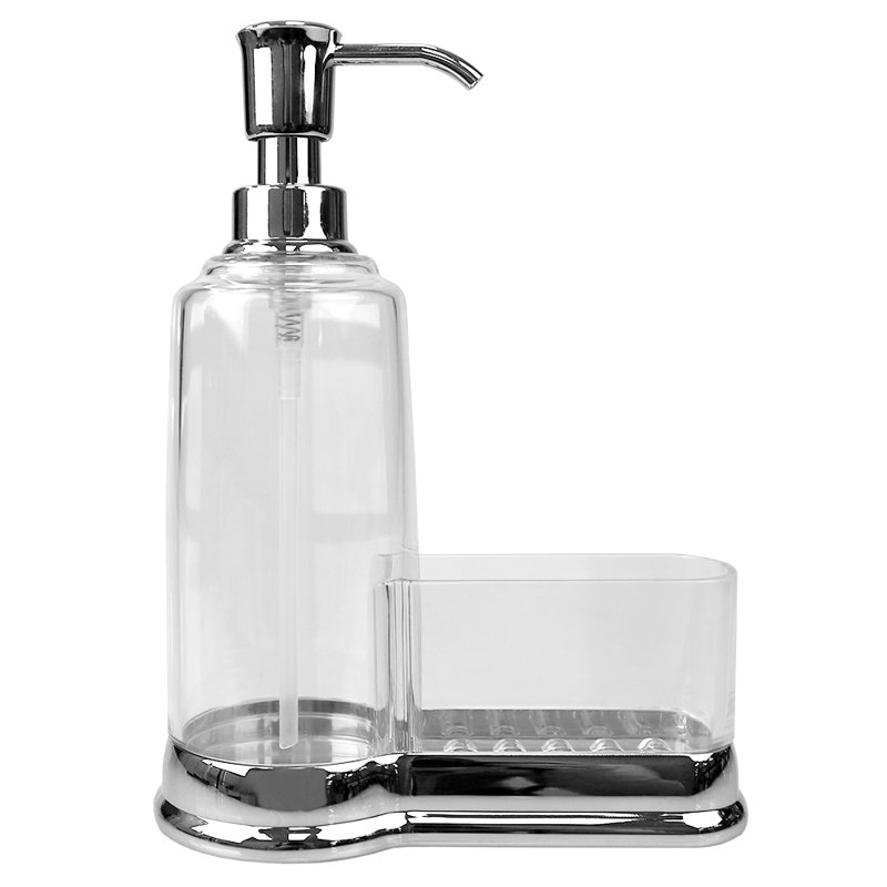 Distributeur de savon en plastique Rilla, Chrome