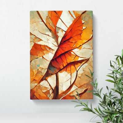 Abstract Autumn Leaf No.3 - Wrapped Canvas Print