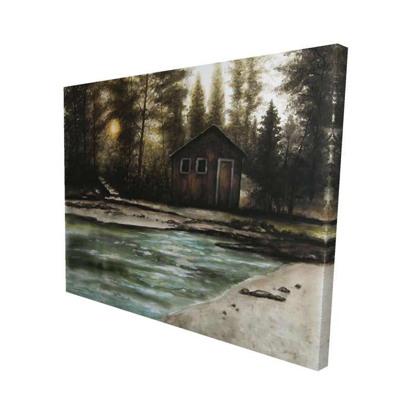 Cabine dans la forêt - Toile grotte rustique pour décoration intérieure
