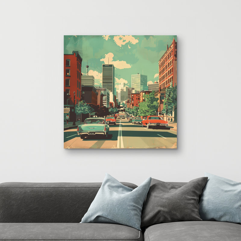 On route - 32"x32" art on canvas